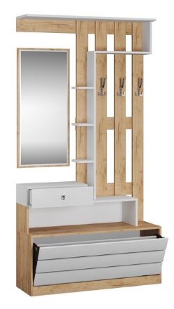 Прихожая модульная Ямайка, дуб крафт золотой / белый 