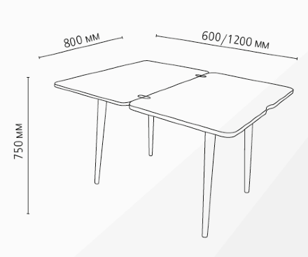 Стол обеденный раскладной Прага 6 опора массив МТ1  