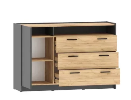 Тумба Оттавия НМ 011.59, Антрацит/Дуб Крафт Золотой 