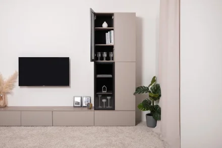 Шкаф-витрина навесной 16.322.02 Роквуд, Крем 