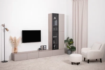 Шкаф-витрина навесной 16.322.02 Роквуд, Крем 